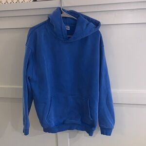 Blue Men's Distressed Hoodie Sweatshirt